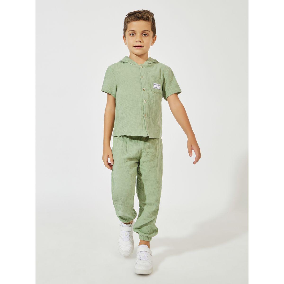 Styli Elevate Solid Textured Hooded Top & Jogger Set-boys-clothing-setsandcoords-image-2