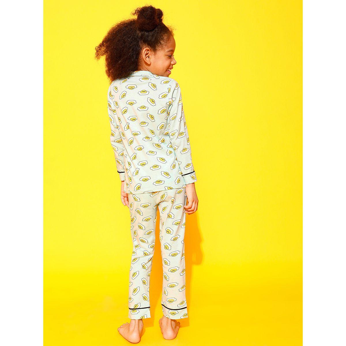 Clovia Cubs X Styli  Egg Graphic Print Shirt & Pyjama Set-girls-clothing-nightwear-image-4