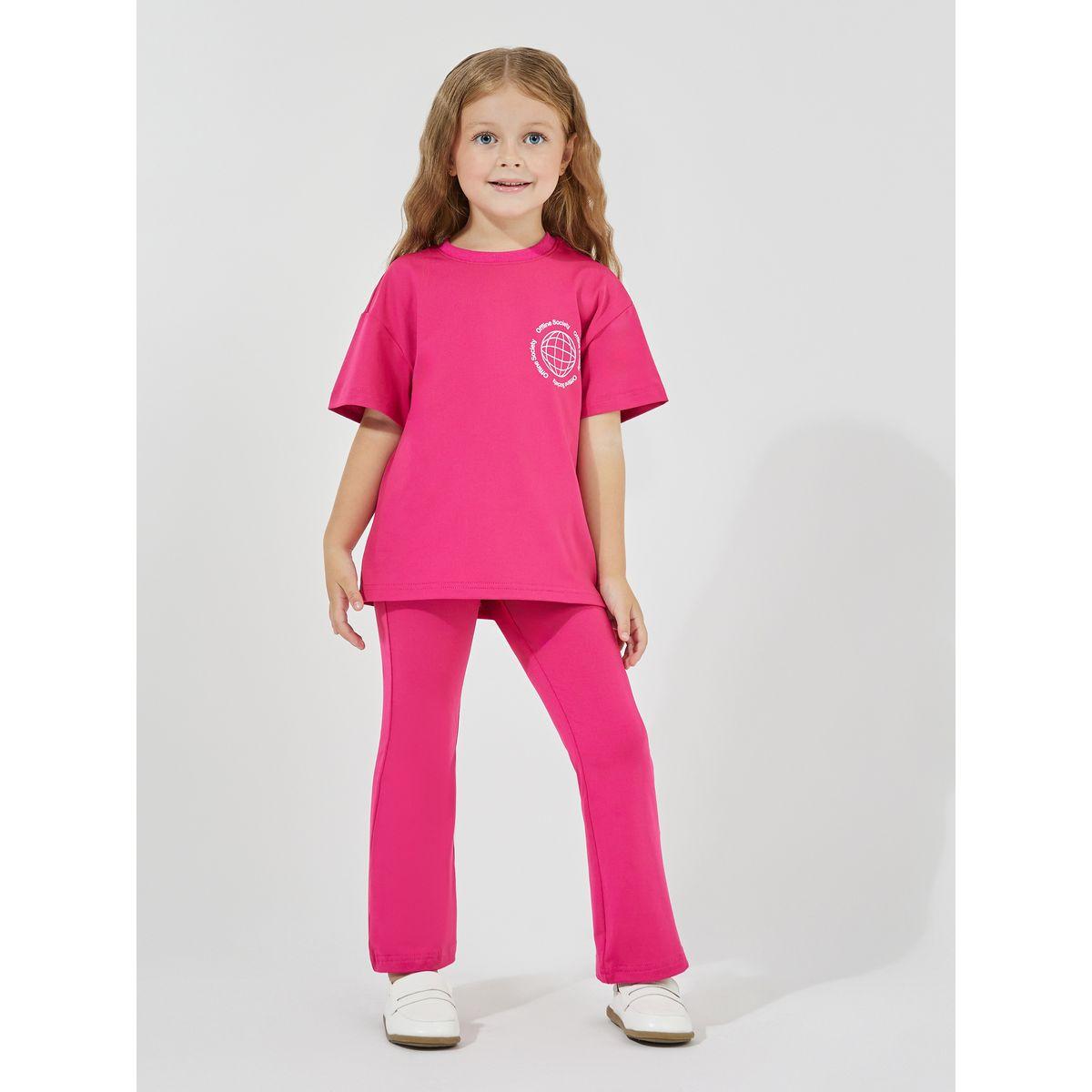 Styli Elevate Dropped Shoulder Oversized T-Shirt & Flared Leggings Set-girls-clothing-setsandcoords-image-1