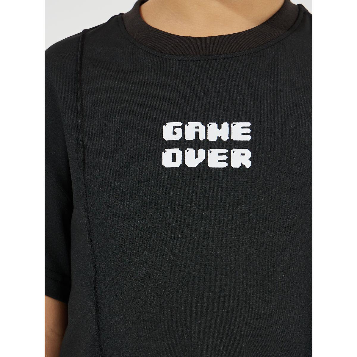 Styli Elevate Slogan Print Oversized T-Shirt & Shorts Set-boys-clothing-setsandcoords-image-3
