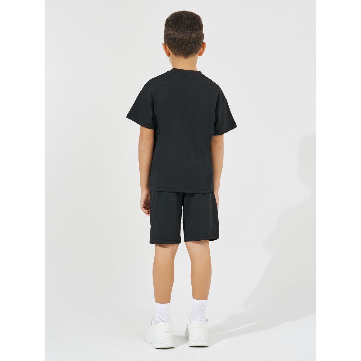 Styli Elevate Slogan Print Oversized T-Shirt & Shorts Set-boys-clothing-setsandcoords-image-4