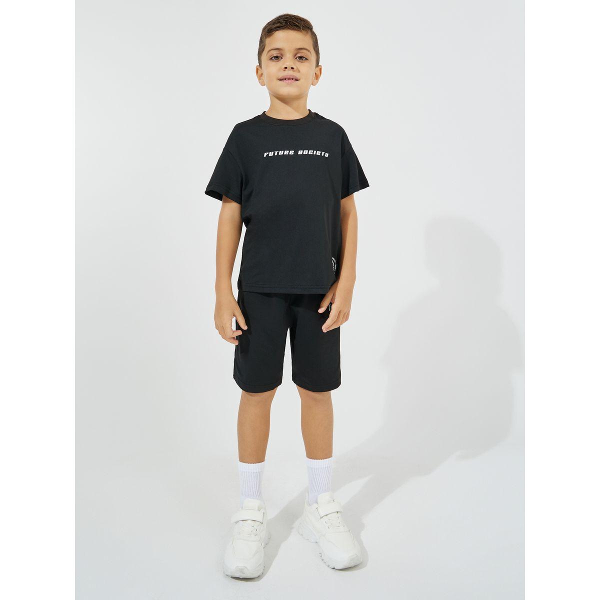 Styli Elevate Back Graphic Print Oversized T-Shirt & Shorts Set-boys-clothing-setsandcoords-image-2