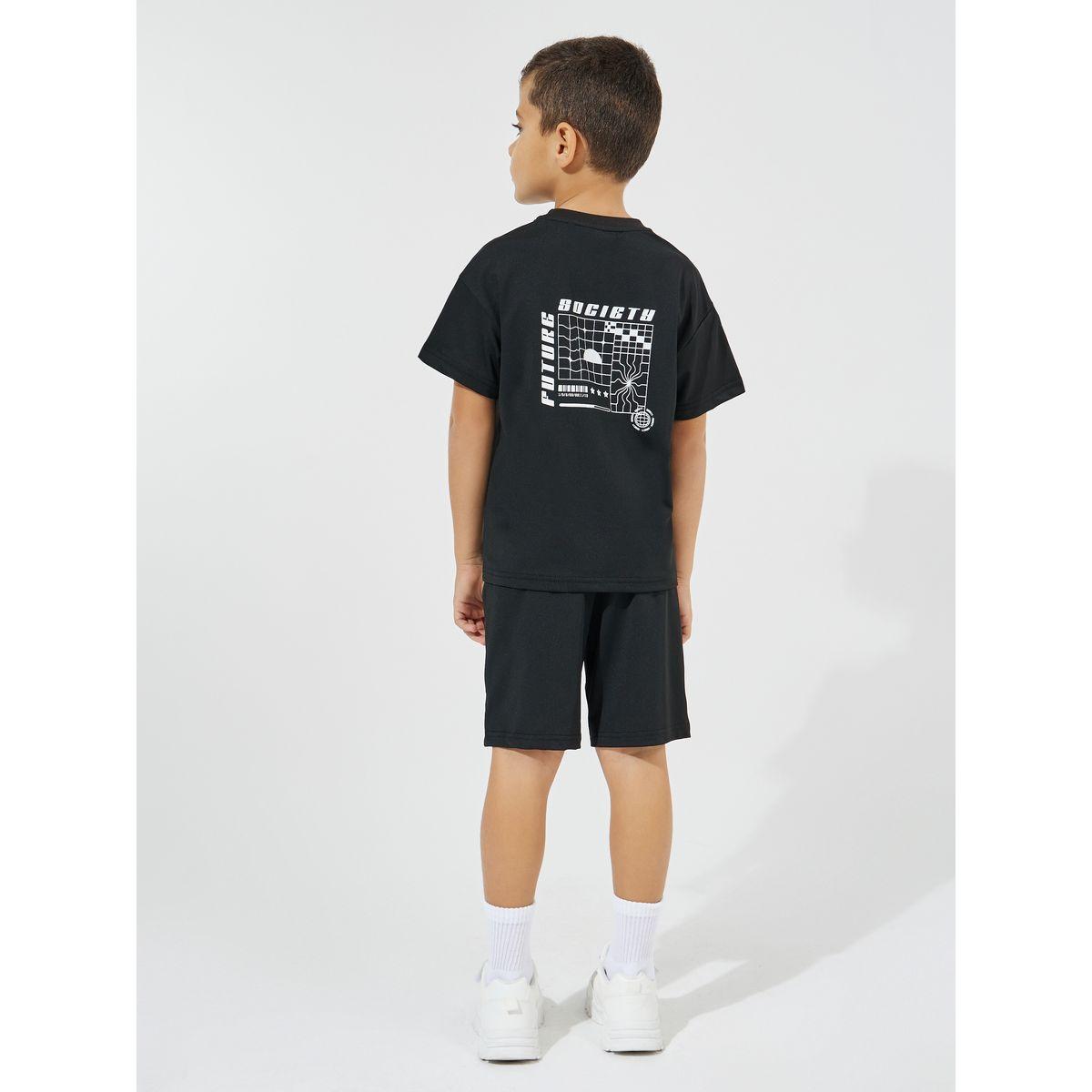 Styli Elevate Back Graphic Print Oversized T-Shirt & Shorts Set-boys-clothing-setsandcoords-image-5