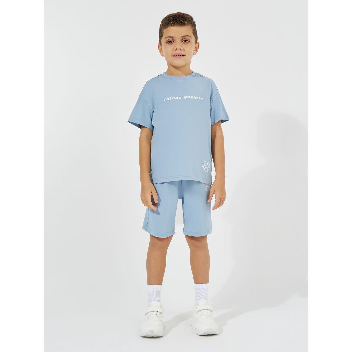Styli Elevate Back Graphic Print Oversized T-Shirt & Shorts Set-boys-clothing-setsandcoords-image-2
