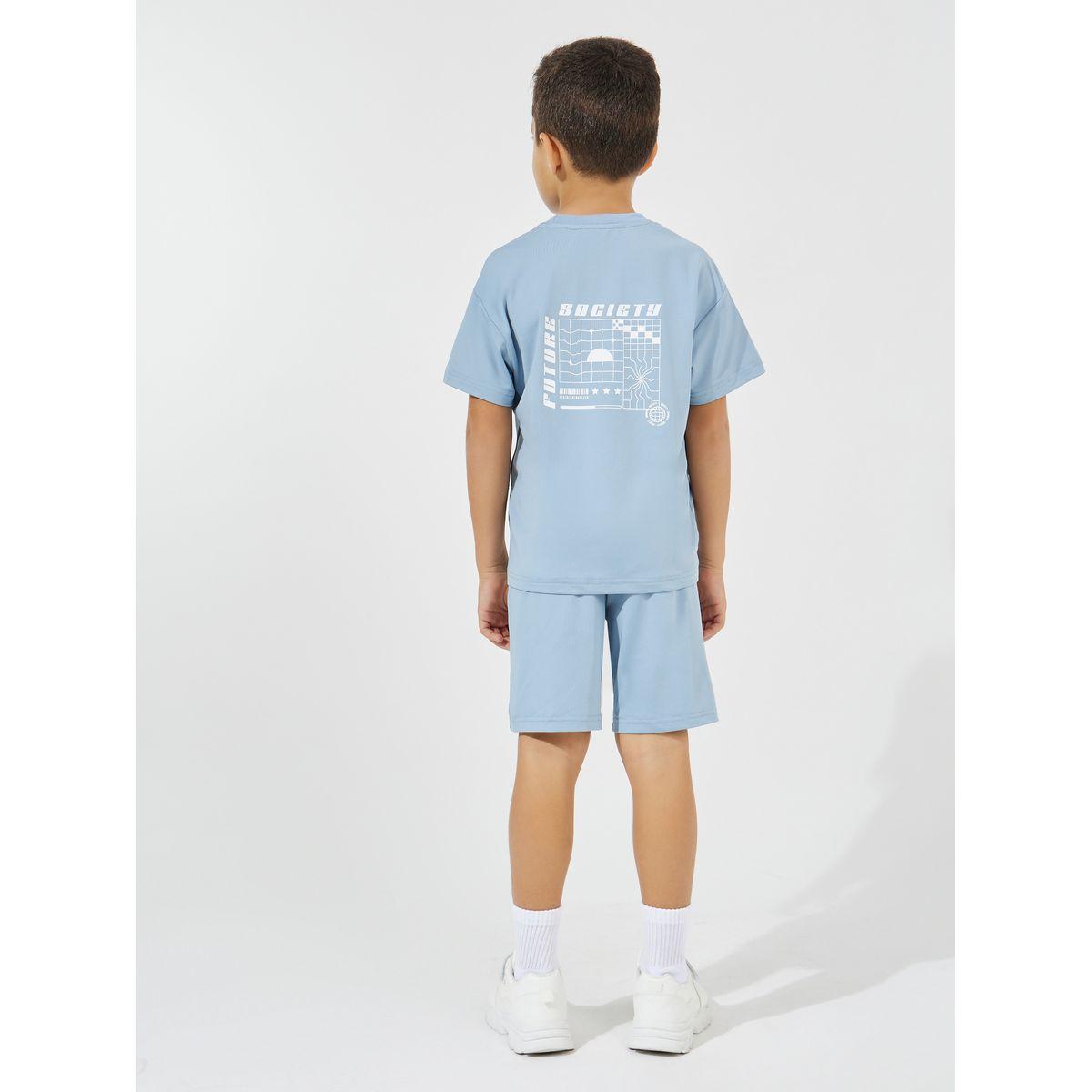 مجموعة من شورت وتيشيرت فضفاض بطبعة جرافيك-boys-clothing-setsandcoords-image-5