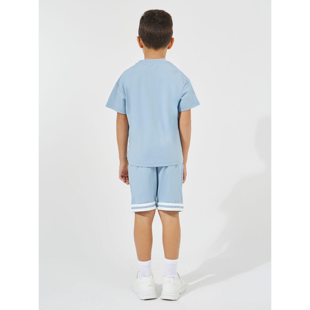 Styli Elevate Slogan Print Oversized T-Shirt & Shorts Set-boys-clothing-setsandcoords-image-4