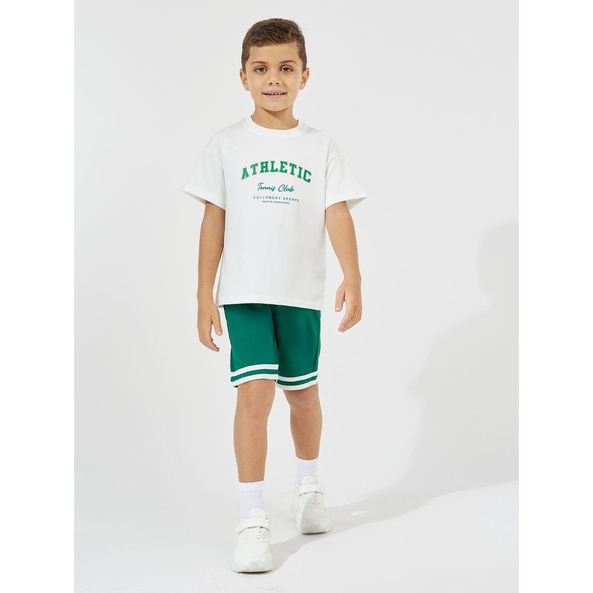 Styli Elevate Slogan Print Oversized T-Shirt & Shorts Set-boys-clothing-setsandcoords-image-1