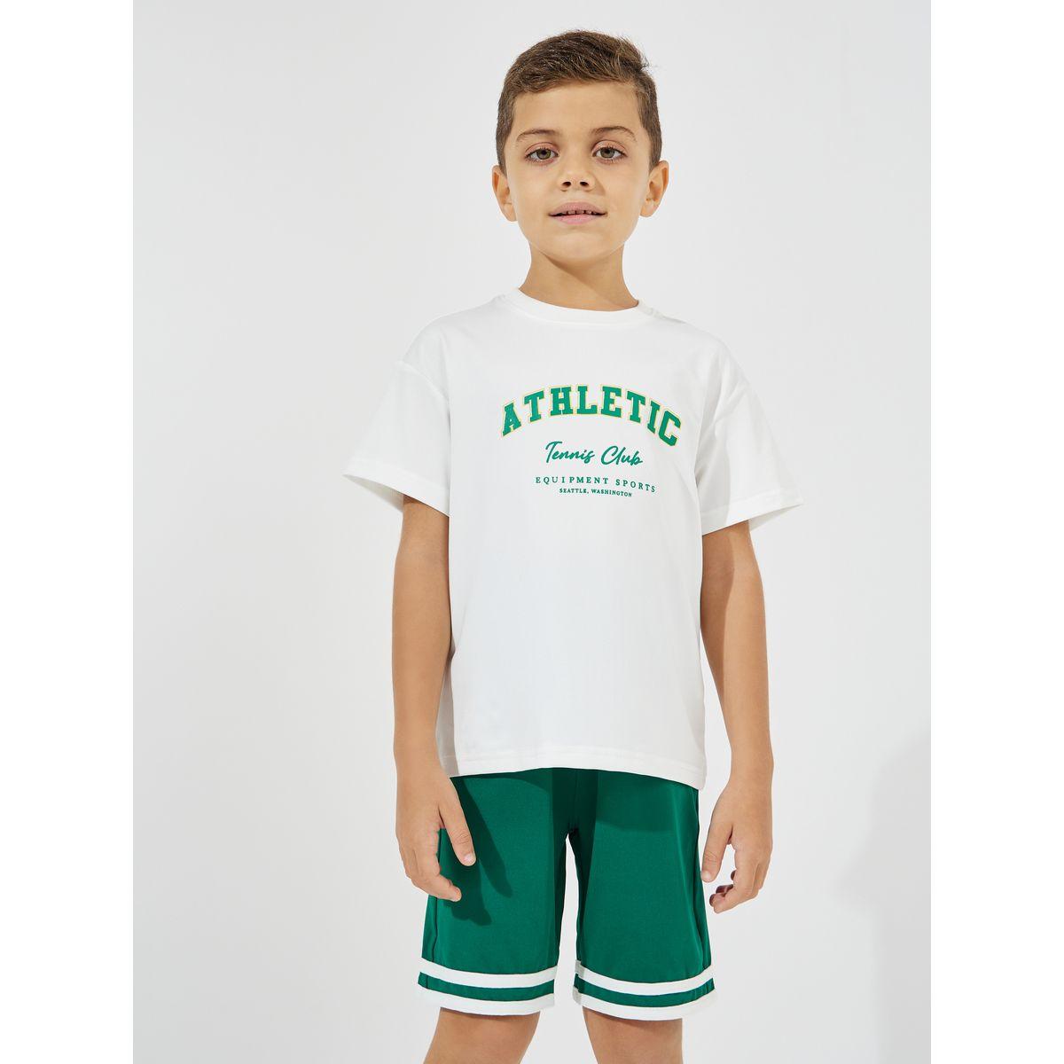 Styli Elevate Slogan Print Oversized T-Shirt & Shorts Set-boys-clothing-setsandcoords-image-2