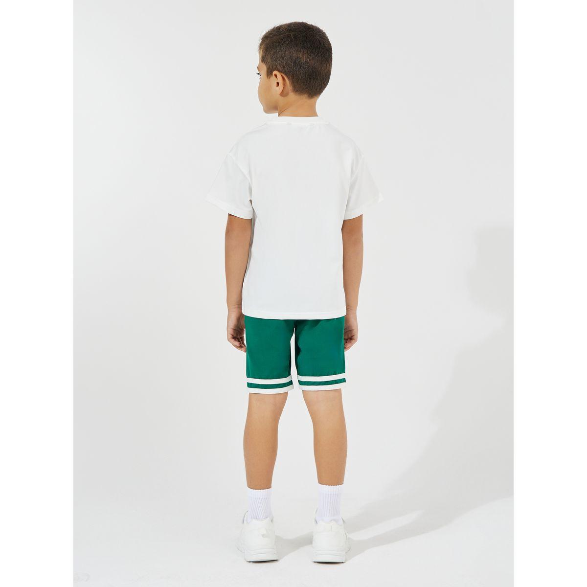 Styli Elevate Slogan Print Oversized T-Shirt & Shorts Set-boys-clothing-setsandcoords-image-4