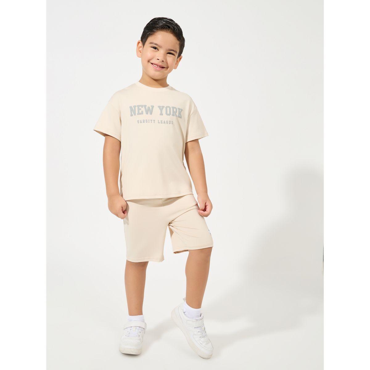 Styli Elevate New York Print Oversized T-Shirt & Shorts Set-boys-clothing-setsandcoords-image-1