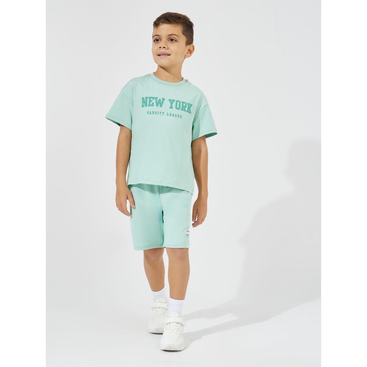 Styli Elevate New York Print Oversized T-Shirt & Shorts Set-boys-clothing-setsandcoords-image-1
