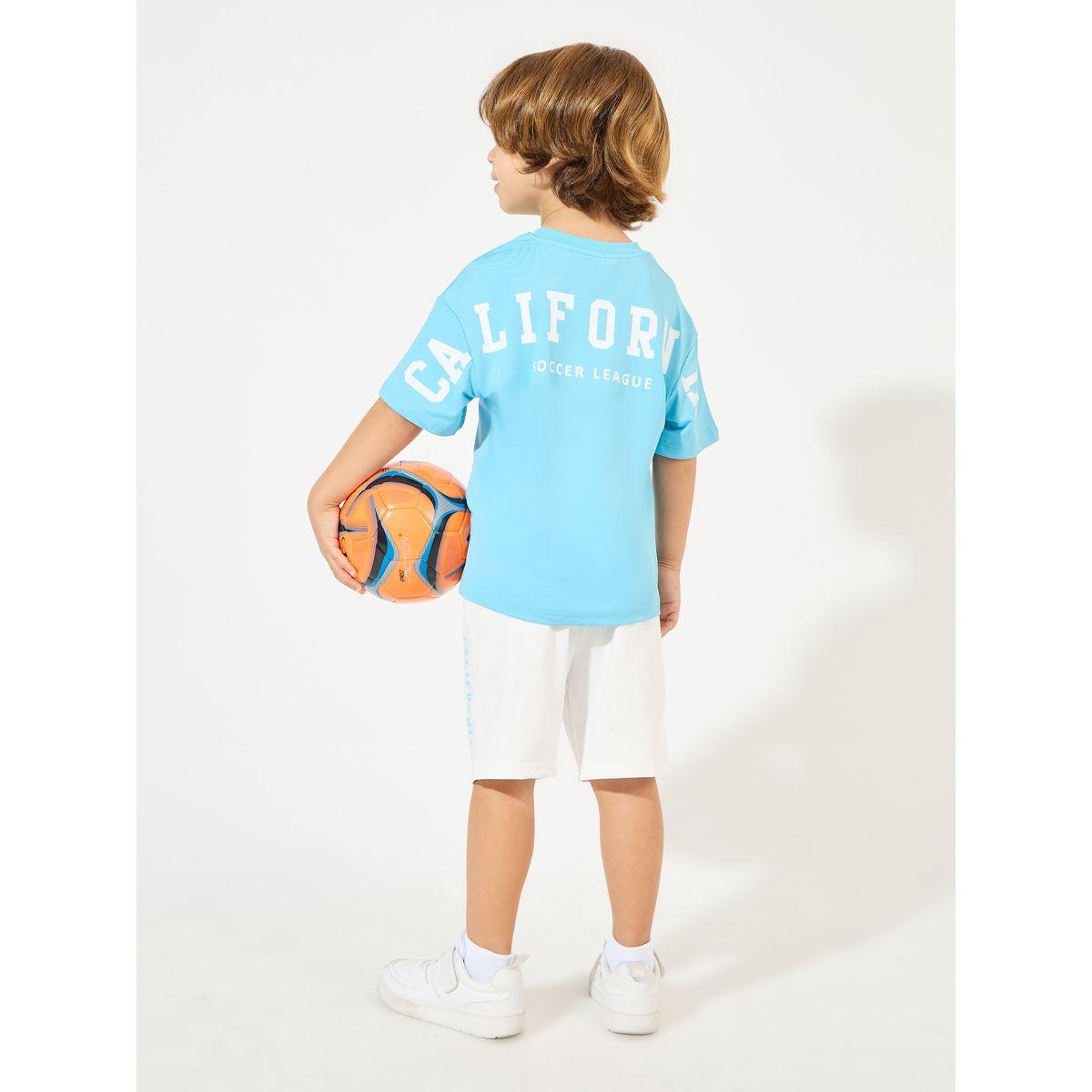 مجموعة من شورت وتيشيرت فضفاض بطبعة كتابة-boys-clothing-setsandcoords-image-1