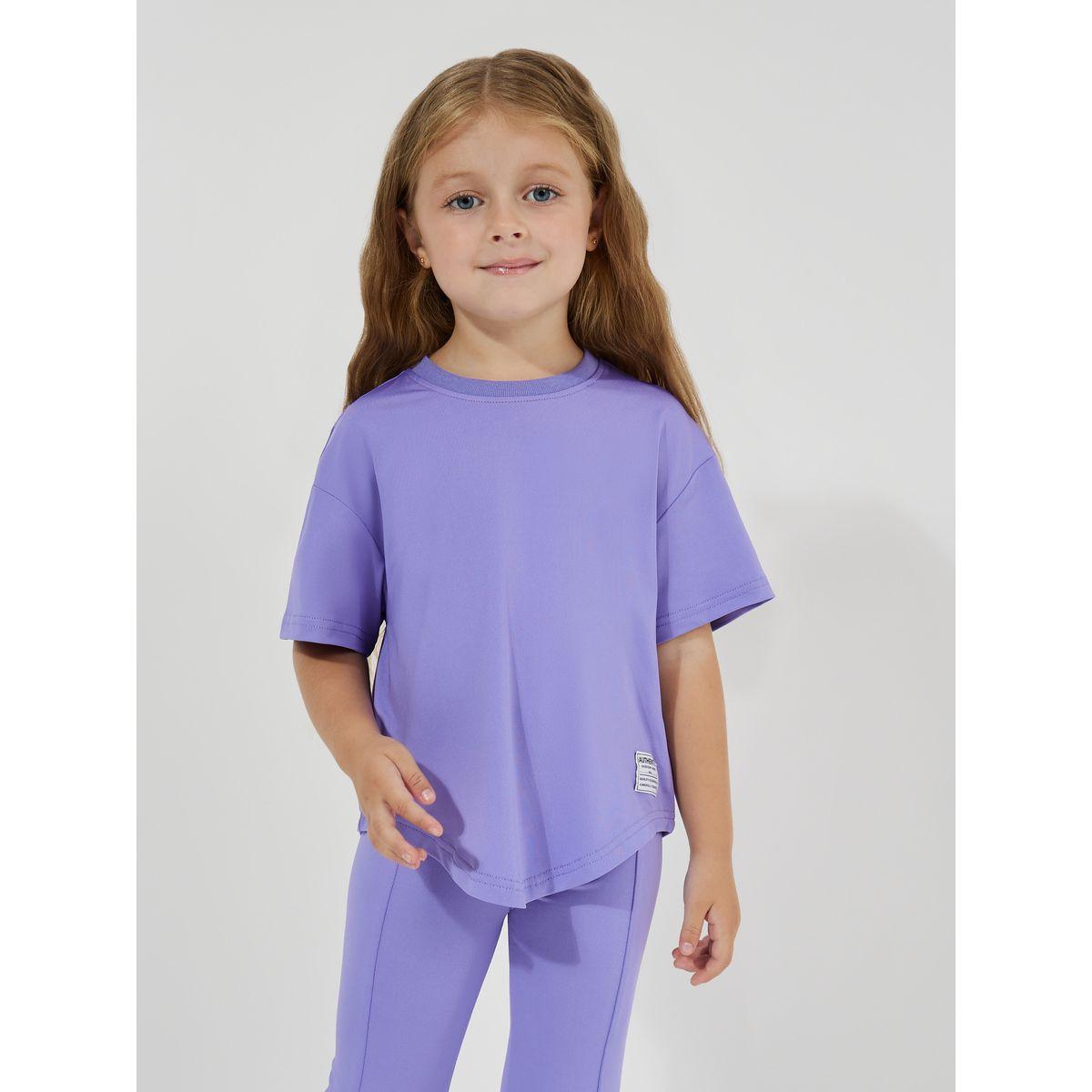 Styli Elevate Dropped Shoulder Oversized T-Shirt & Pintuck Leggings Set-girls-clothing-setsandcoords-image-2