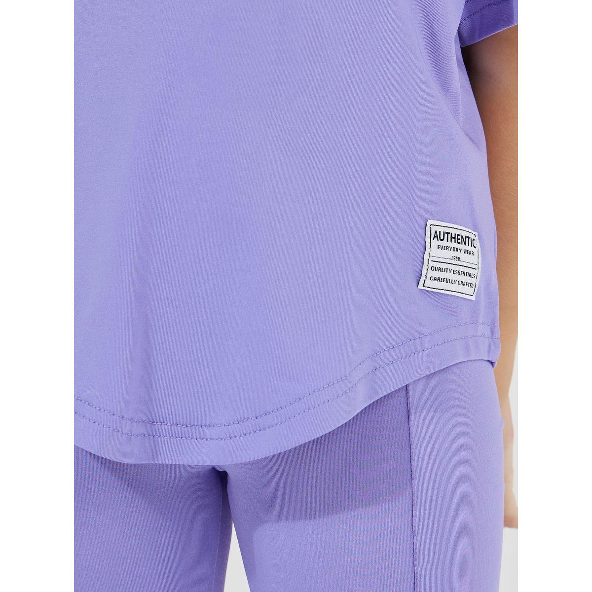 Styli Elevate Dropped Shoulder Oversized T-Shirt & Pintuck Leggings Set-girls-clothing-setsandcoords-image-3