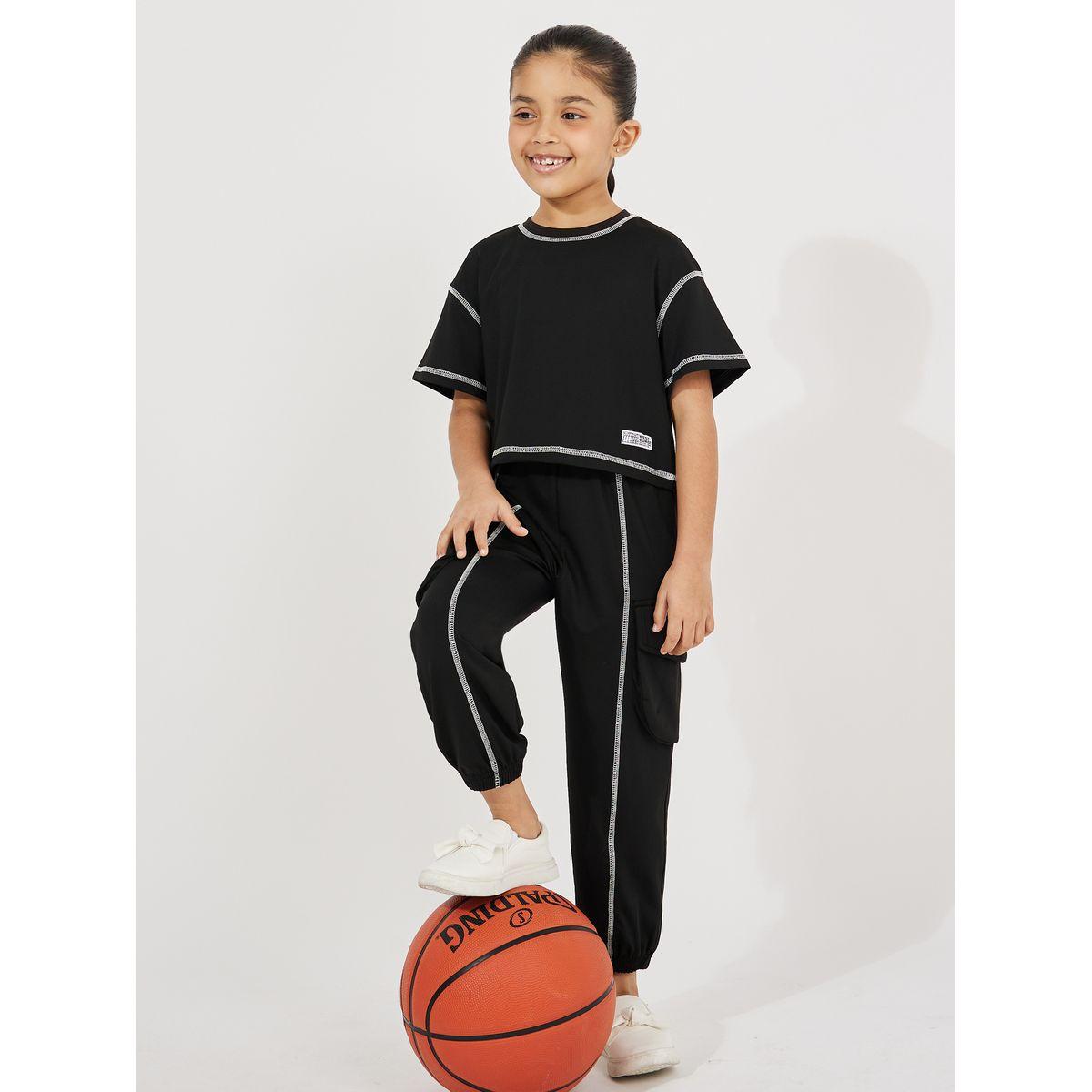 Styli Elevate Overlock Seam Boxy T-Shirt & Joggers Set-girls-clothing-setsandcoords-image-1