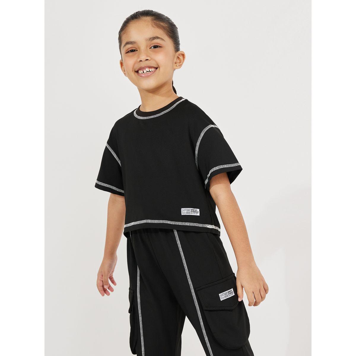 Styli Elevate Overlock Seam Boxy T-Shirt & Joggers Set-girls-clothing-setsandcoords-image-2