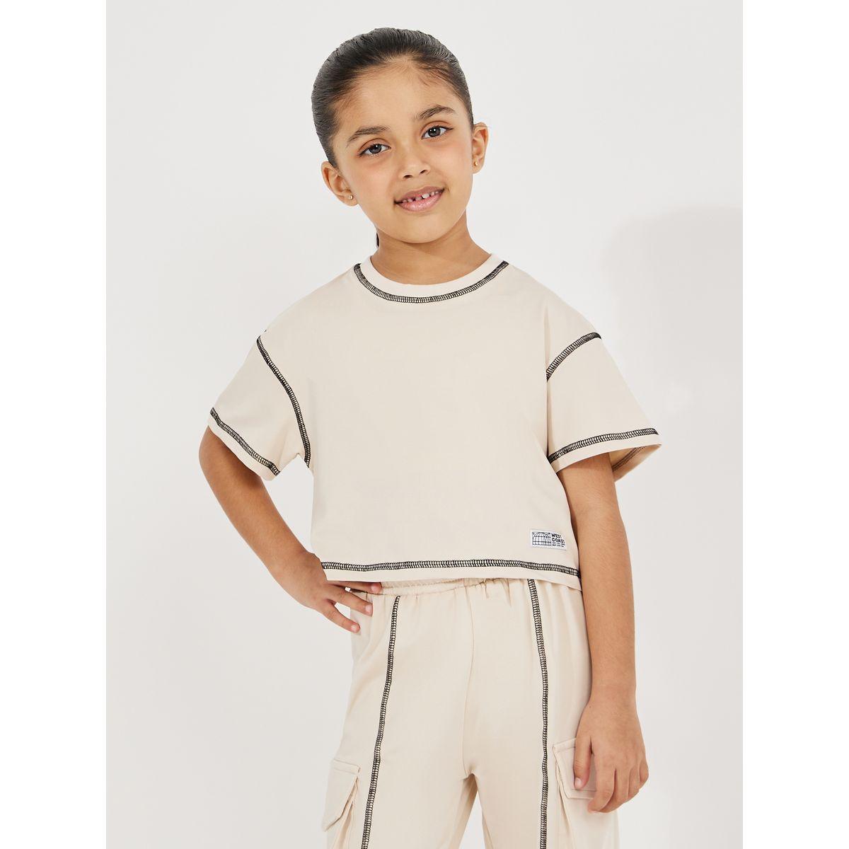 Styli Elevate Overlock Seam Boxy T-Shirt & Joggers Set-girls-clothing-setsandcoords-image-2
