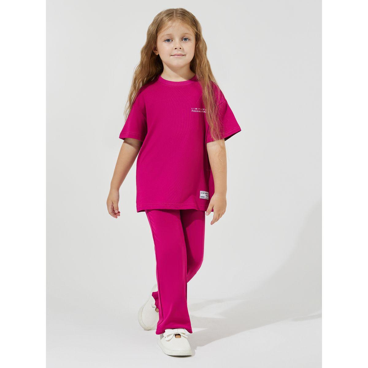 Styli Elevate Slogan Print Oversized T-Shirt & Flared Pants Set-girls-clothing-setsandcoords-image-2
