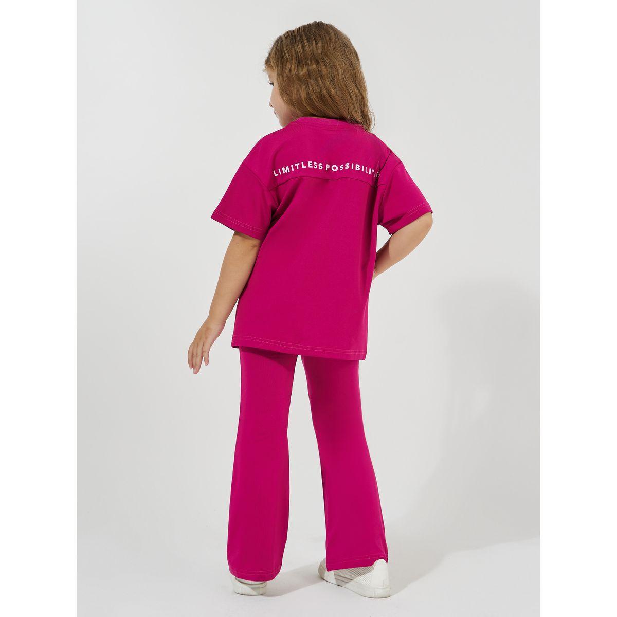 Styli Elevate Slogan Print Oversized T-Shirt & Flared Pants Set-girls-clothing-setsandcoords-image-5