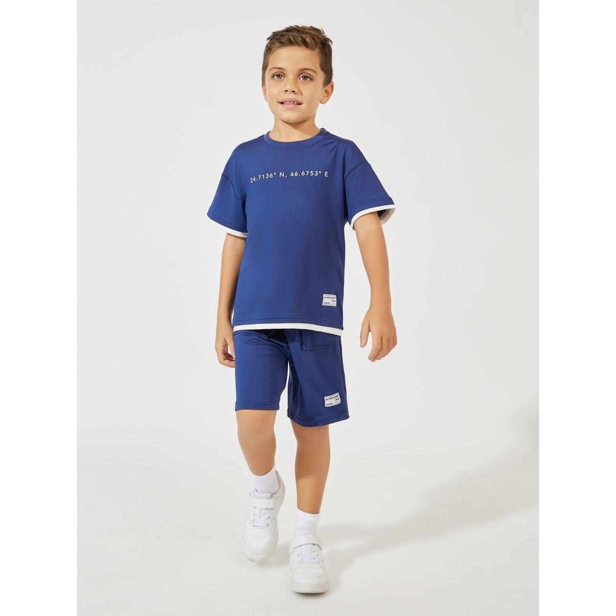 Styli Elevate Oversized Printed Badge Detail T-Shirt & Shorts Set-boys-clothing-setsandcoords-image-2