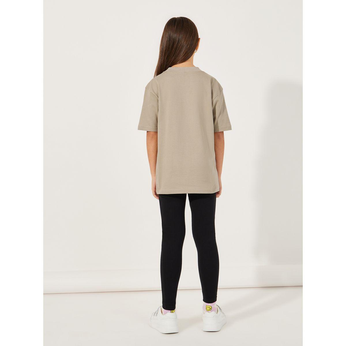 Styli Solid Round Neck Oversized T-Shirt & Leggings Co-Ords Set-girls-clothing-setsandcoords-image-4
