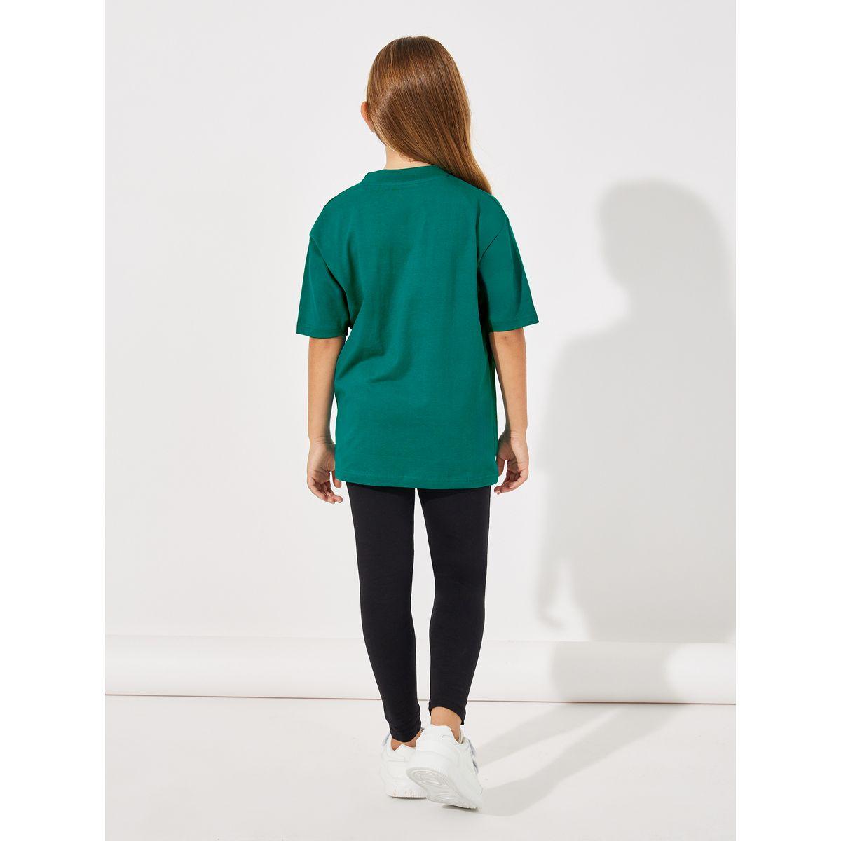Styli Solid Oversized T-Shirt & Leggings Set-girls-clothing-setsandcoords-image-4