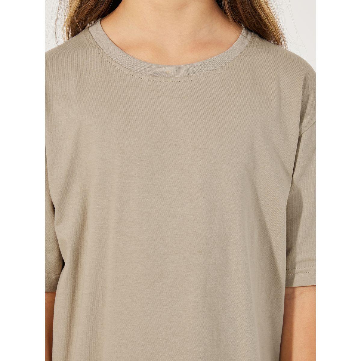 Styli Oversized Round Neck T-Shirt & Flared Joggers Co-Ords Set-girls-clothing-setsandcoords-image-3