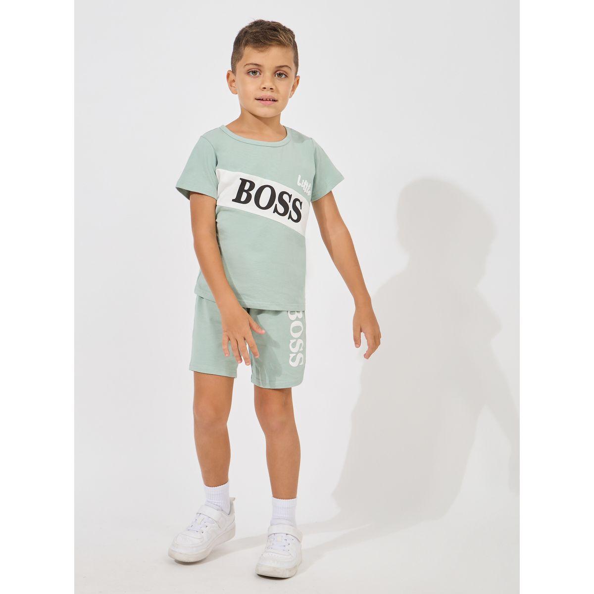 Styli Color Block Printed T-Shirt & Shorts Set-boys-clothing-setsandcoords-image-1