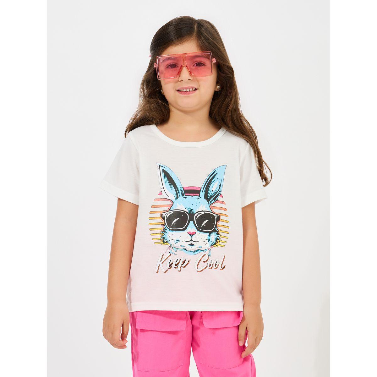 Styli Cat Graphic Print T-Shirt & Cargo Pants Set-girls-clothing-setsandcoords-image-2