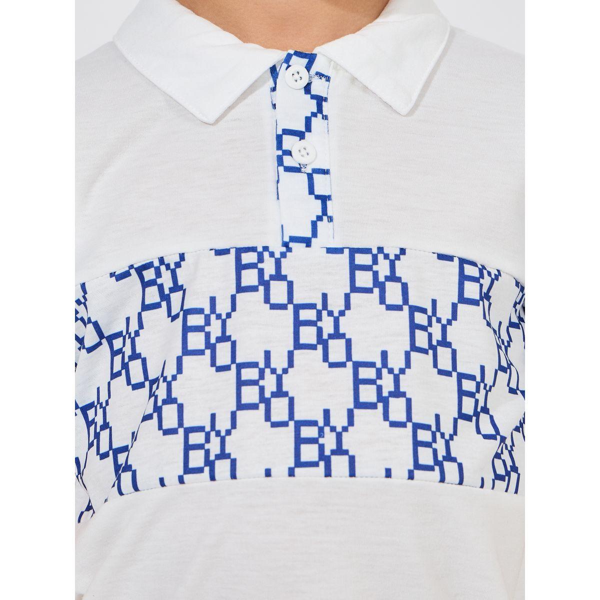 Styli Letter Print Polo T-Shirt  & Shorts Set-boys-clothing-setsandcoords-image-3