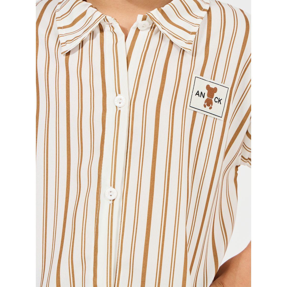 Styli Stripe Bear Patch Shirt-boys-clothing-shirts-image-3