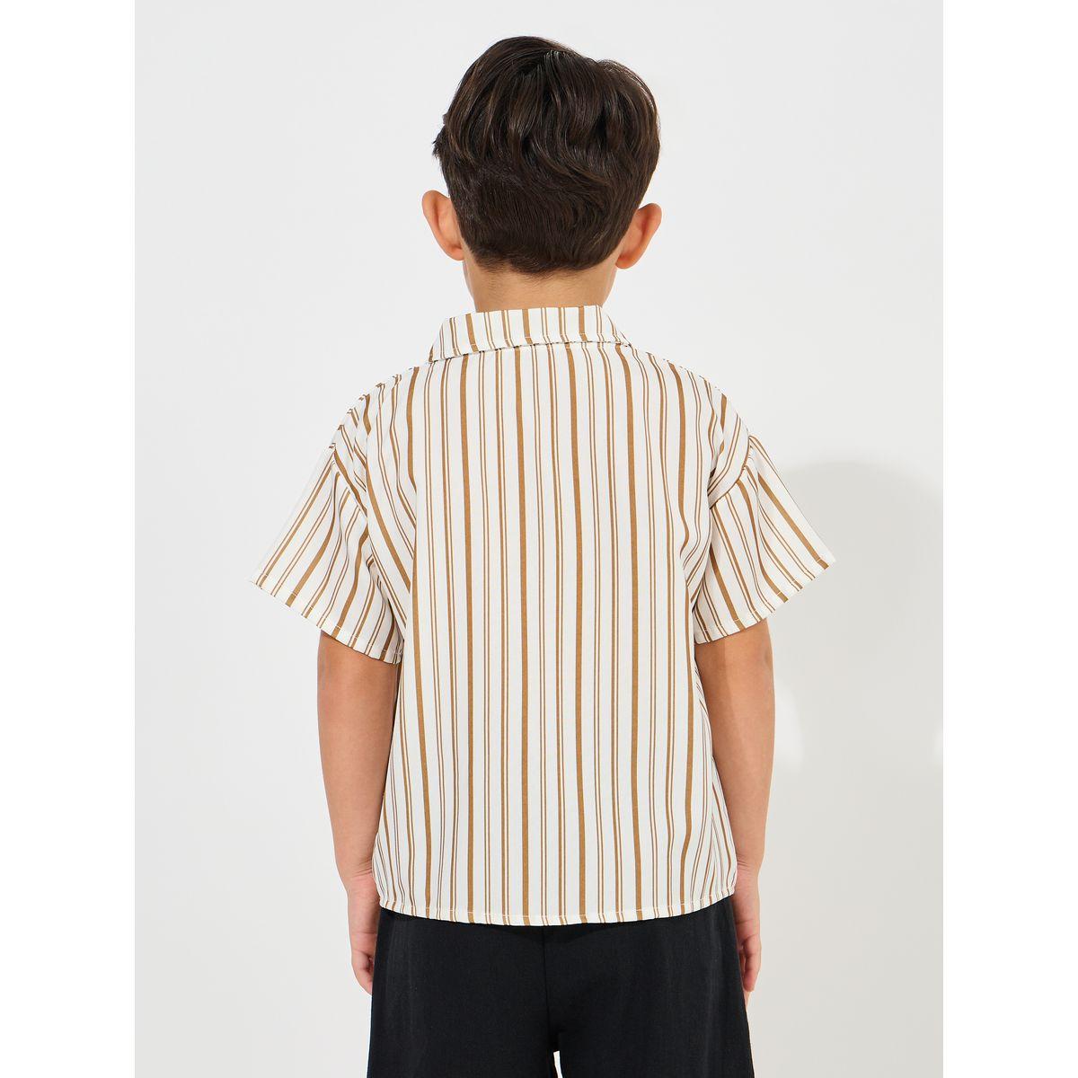 Styli Stripe Bear Patch Shirt-boys-clothing-shirts-image-4