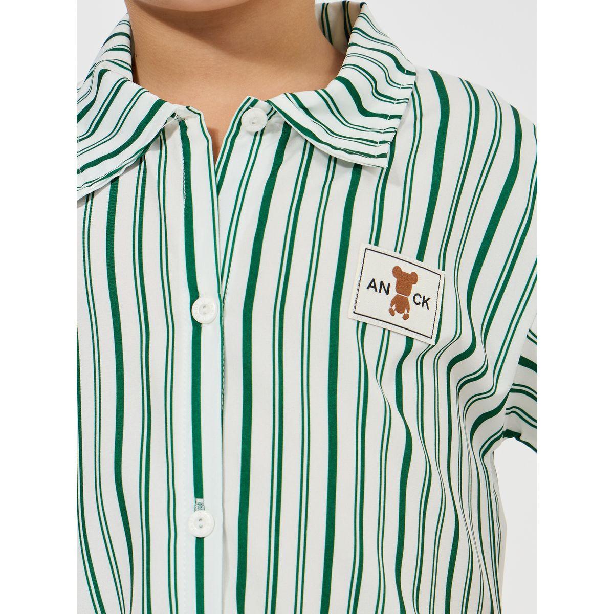 Styli Stripe Bear Patch Shirt-boys-clothing-shirts-image-3
