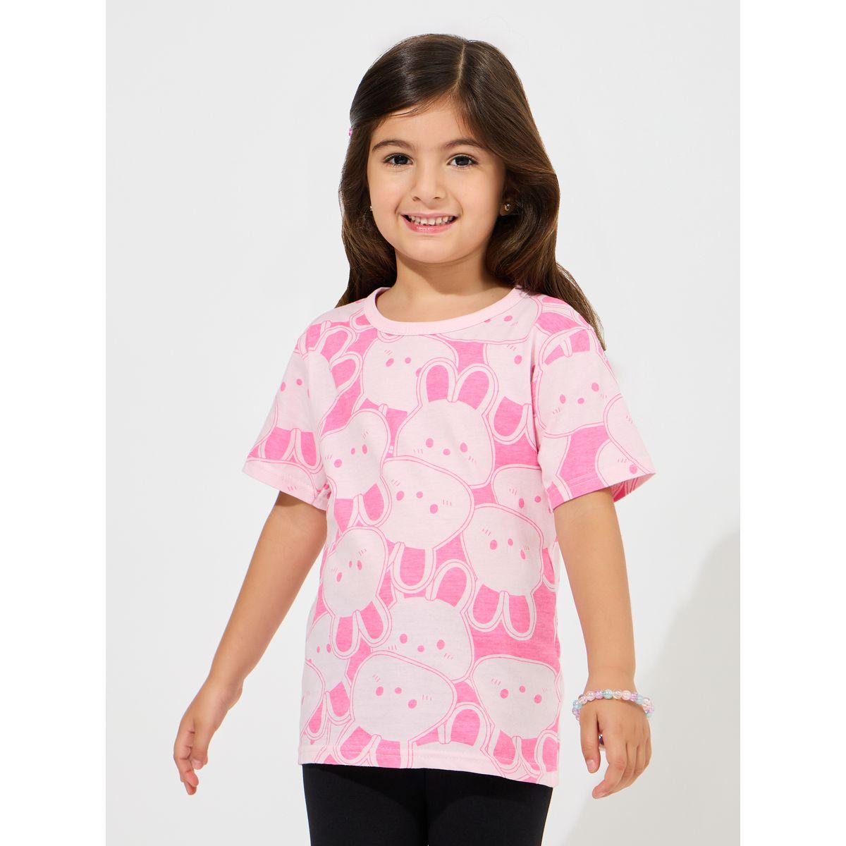 تيشيرت قطن مطبع بطبعة جرافيك-girls-clothing-tshirts-image-1