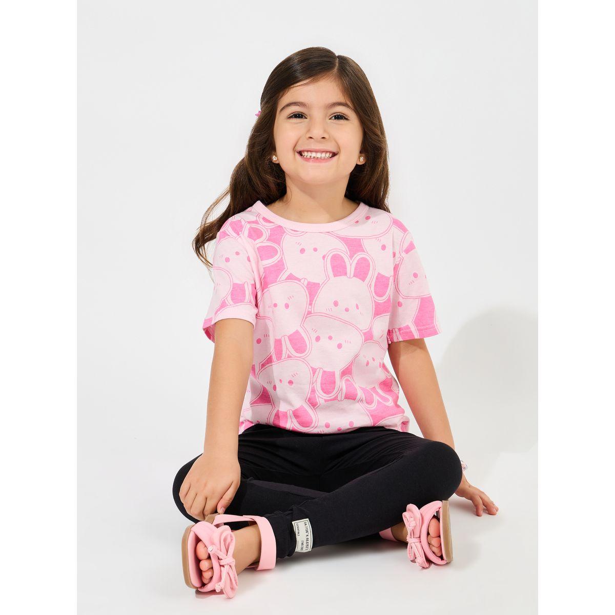 Styli Bunny Graphic Print Cotton T-Shirt-girls-clothing-tshirts-image-2