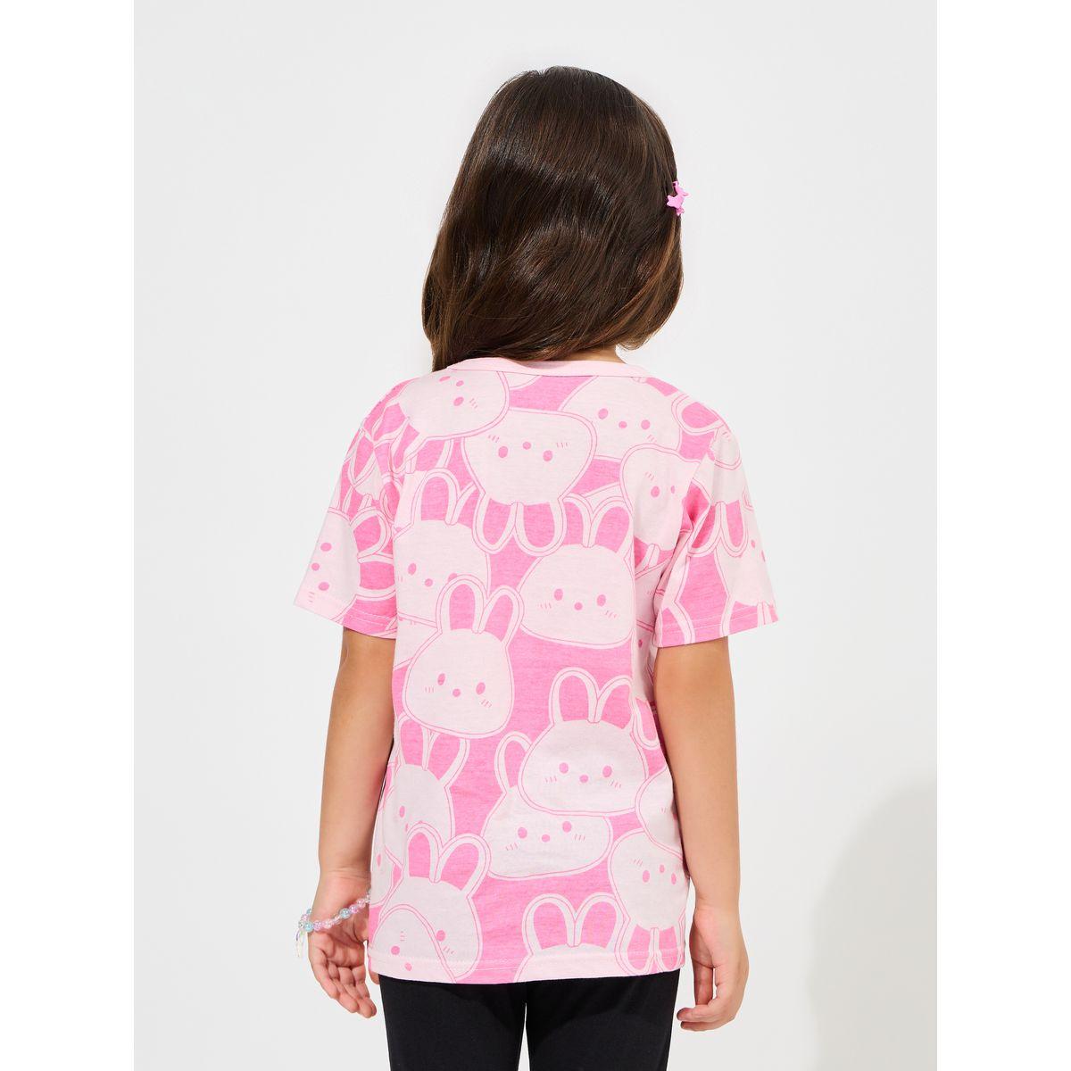 Styli Bunny Graphic Print Cotton T-Shirt-girls-clothing-tshirts-image-4