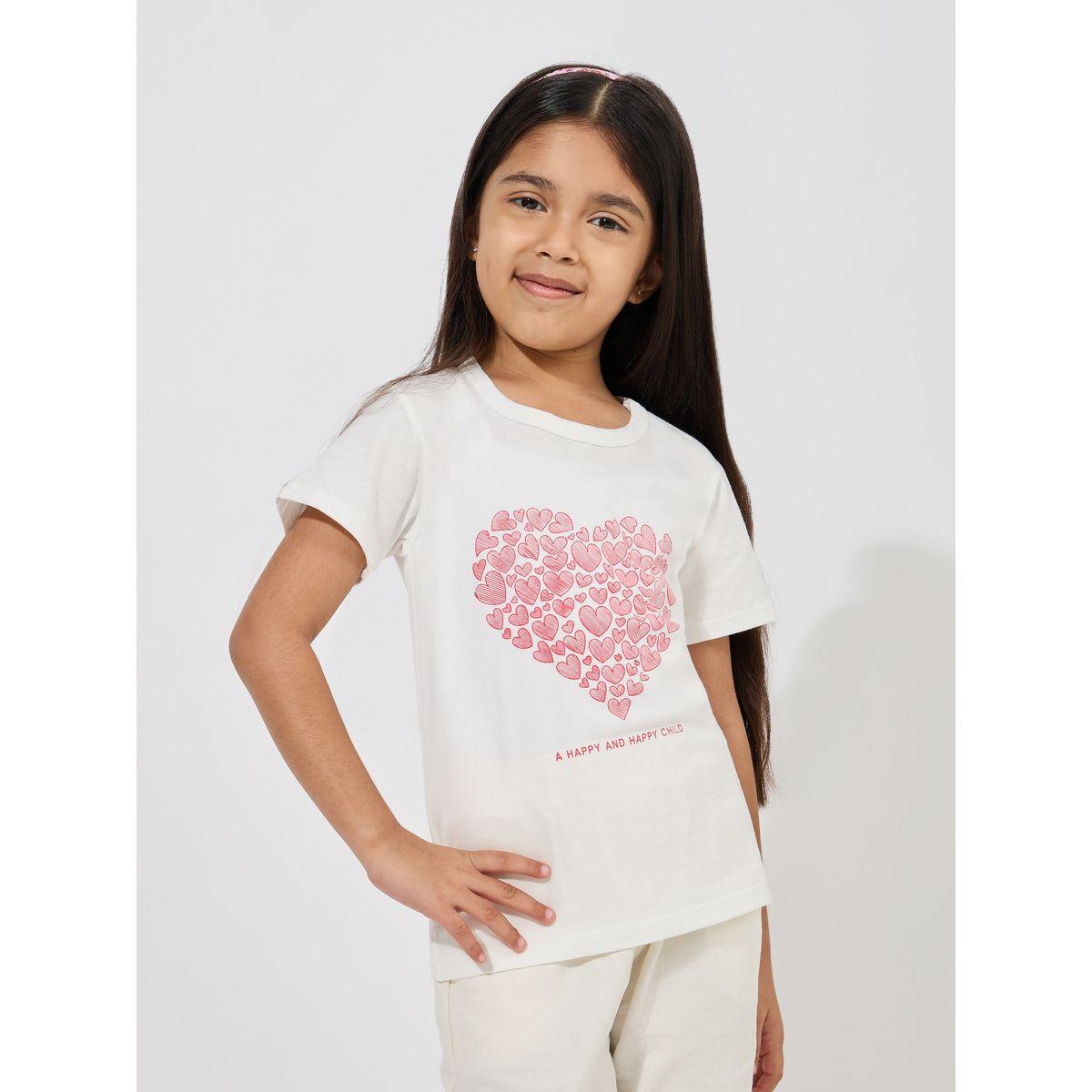 تيشيرت قطن مطبع بطبعة جرافيك-girls-clothing-tshirts-image-1