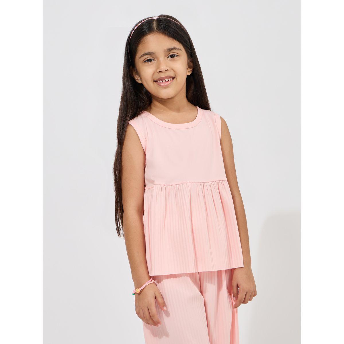 Styli Pleated Sleeveless Top & Trousers Set-girls-clothing-setsandcoords-image-2