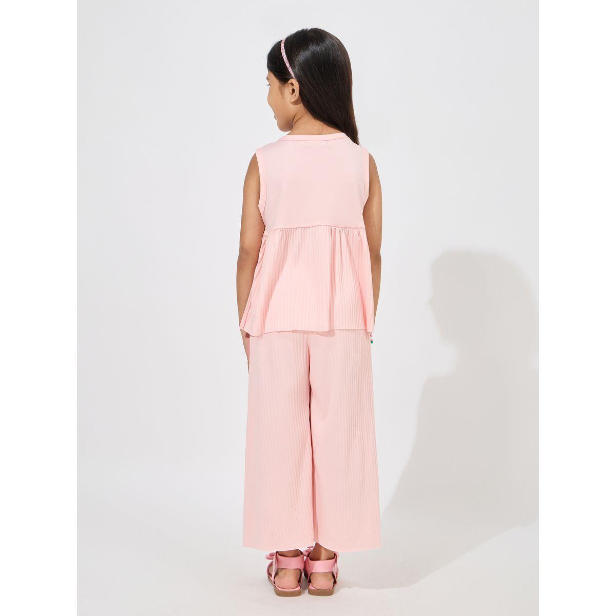 Styli Pleated Sleeveless Top & Trousers Set-girls-clothing-setsandcoords-image-4