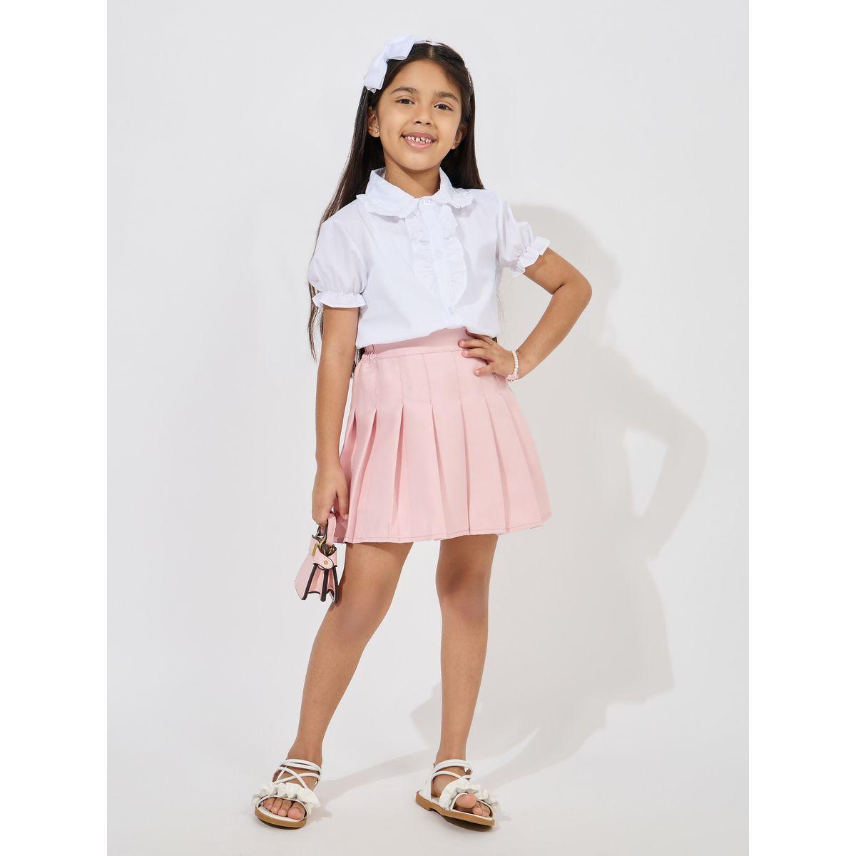 Styli Elastic Waistband Pleated Preppy Skirt-girls-clothing-bottoms-skirts-image-2