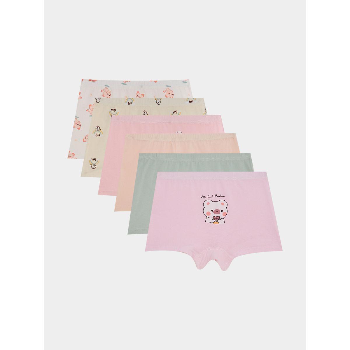 Styli Pack of 6 - Cutie Cat Print Briefs-girls-clothing-innerwear-image-1