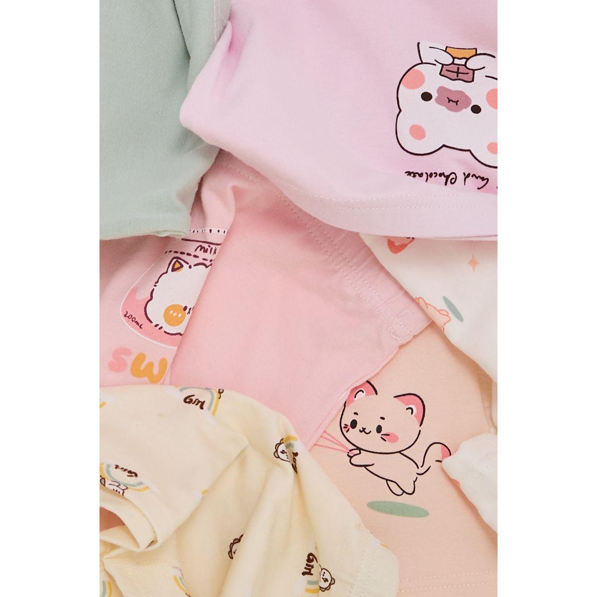 Styli Pack of 6 - Cutie Cat Print Briefs-girls-clothing-innerwear-image-2