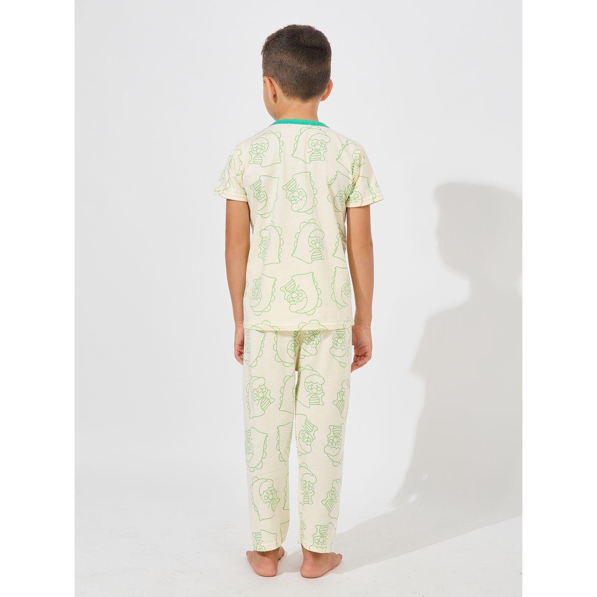 طقم من بنطال بيجاما مع تيشيرت بطبعة ديناصور-boys-clothing-nightwear-image-4