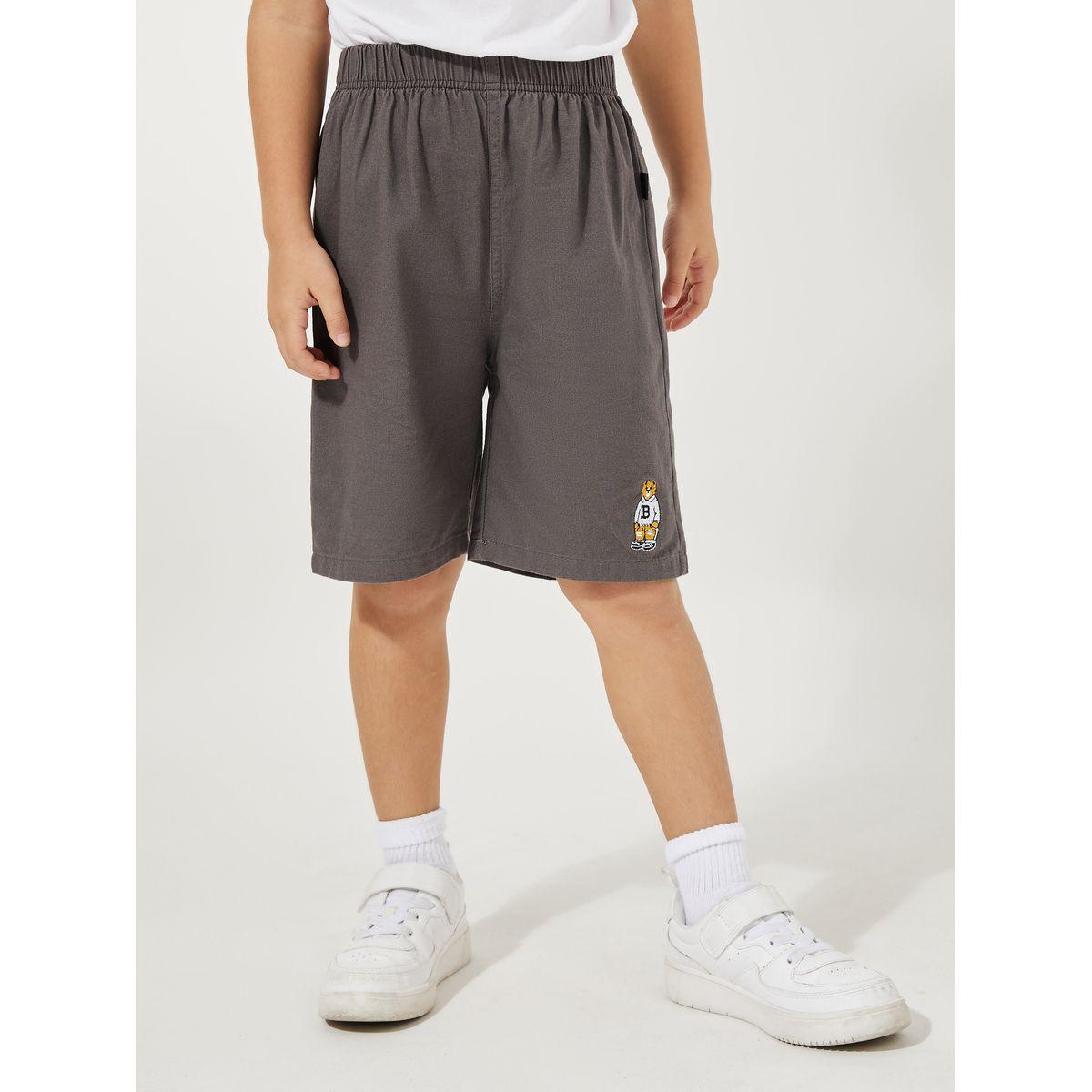 Styli Bear Embroidery Detail Shorts-boys-clothing-bottoms-shorts-image-1
