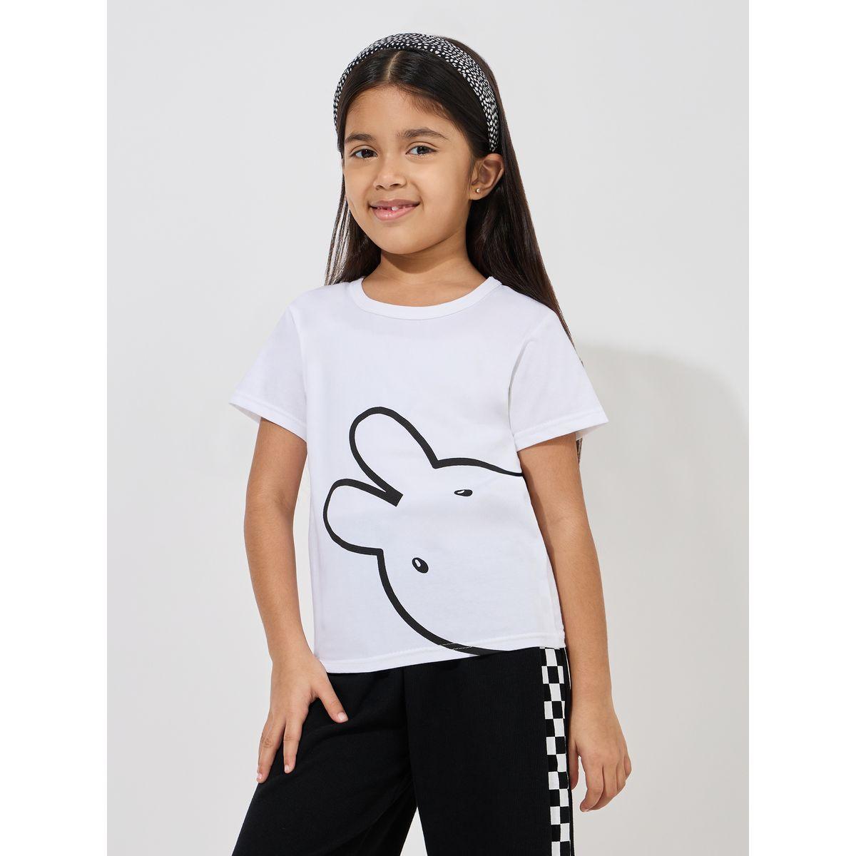 Styli Front Graphic Print Cotton T-Shirt-girls-clothing-tshirts-image-1