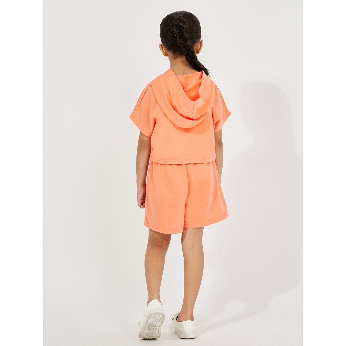 مجموعة من 3 - شورت وبلوزة قصيرة بهودي مع كامي سادة-girls-clothing-setsandcoords-image-4