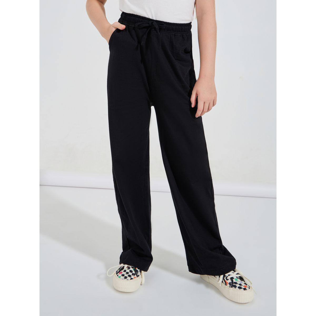 Styli Basic Wide Leg Pants with Drawstring-girls-clothing-bottoms-trousers-image-1