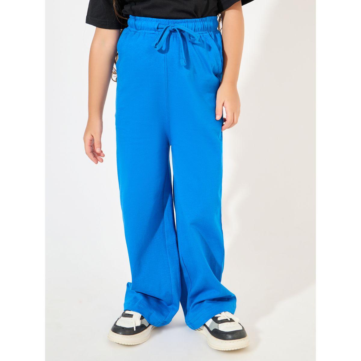 Styli Basic Wide Leg Joggers with Elasticated Waistband & Drawstring-girls-clothing-bottoms-joggersandtrackpants-image-1
