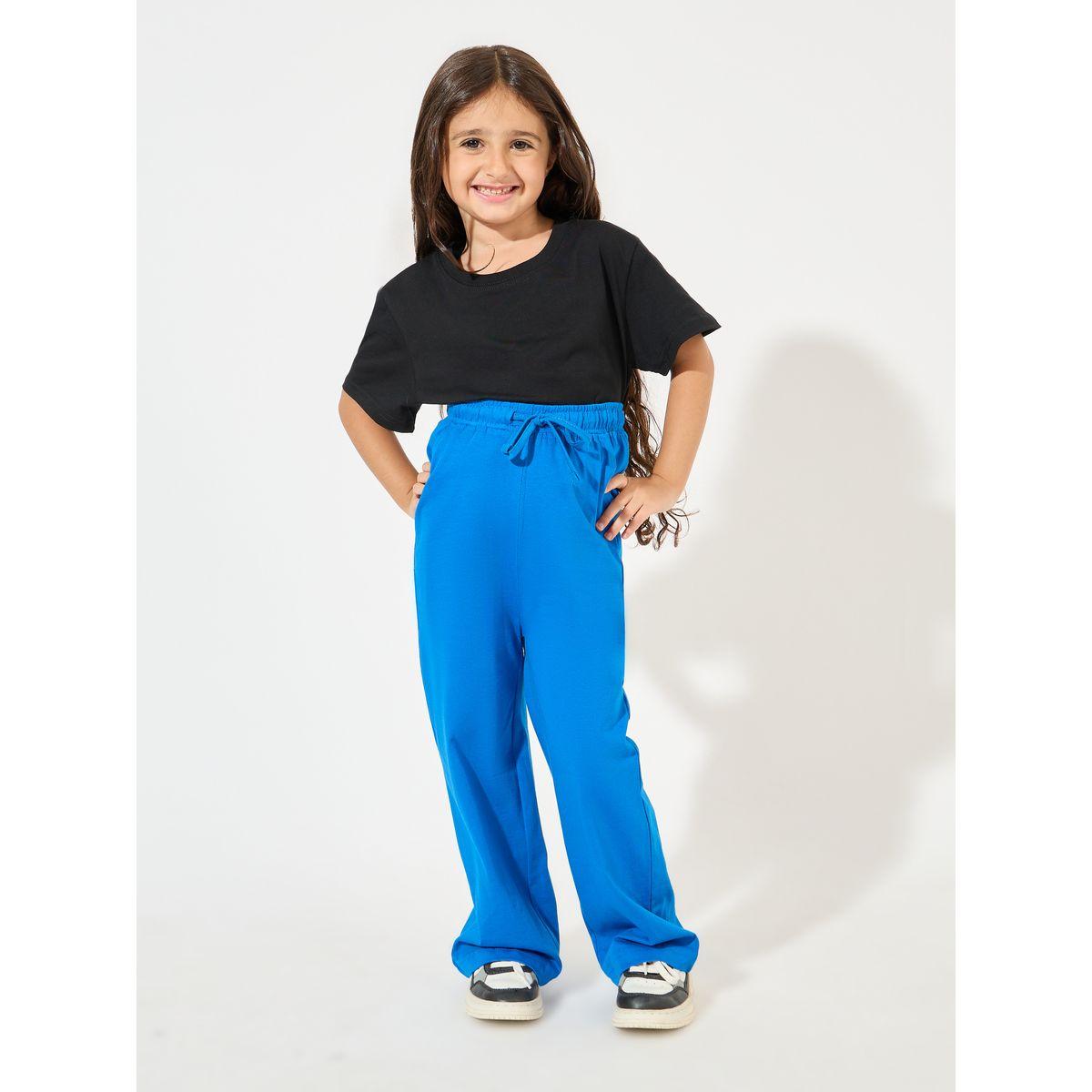 Styli Basic Wide Leg Joggers with Elasticated Waistband & Drawstring-girls-clothing-bottoms-joggersandtrackpants-image-2