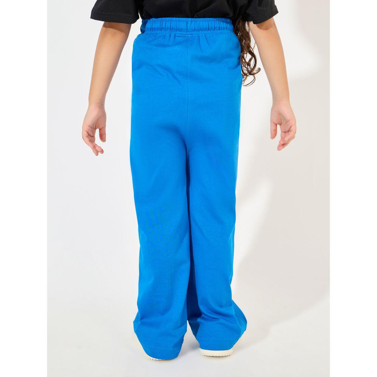 Styli Basic Wide Leg Joggers with Elasticated Waistband & Drawstring-girls-clothing-bottoms-joggersandtrackpants-image-4
